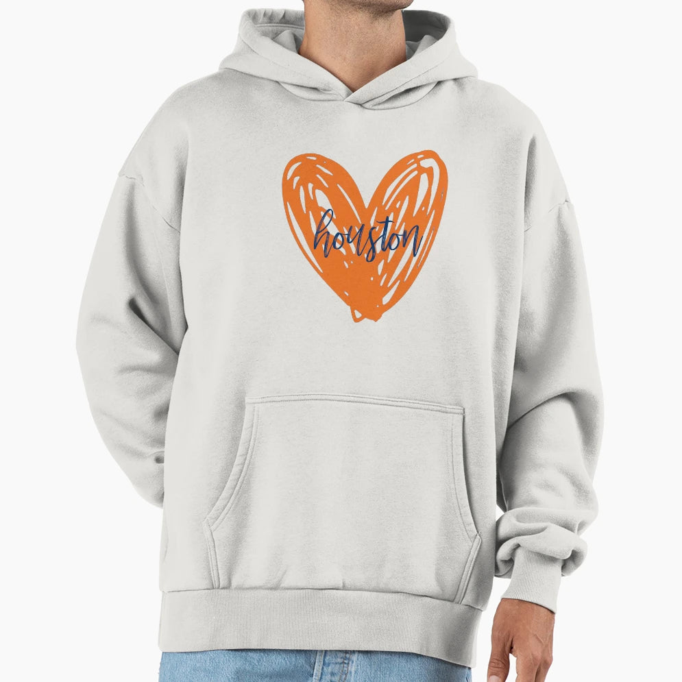 Houston Heart Hoodie - Unique Graphic for Adults - T-Shirt, Sweatshirt, Hoodie