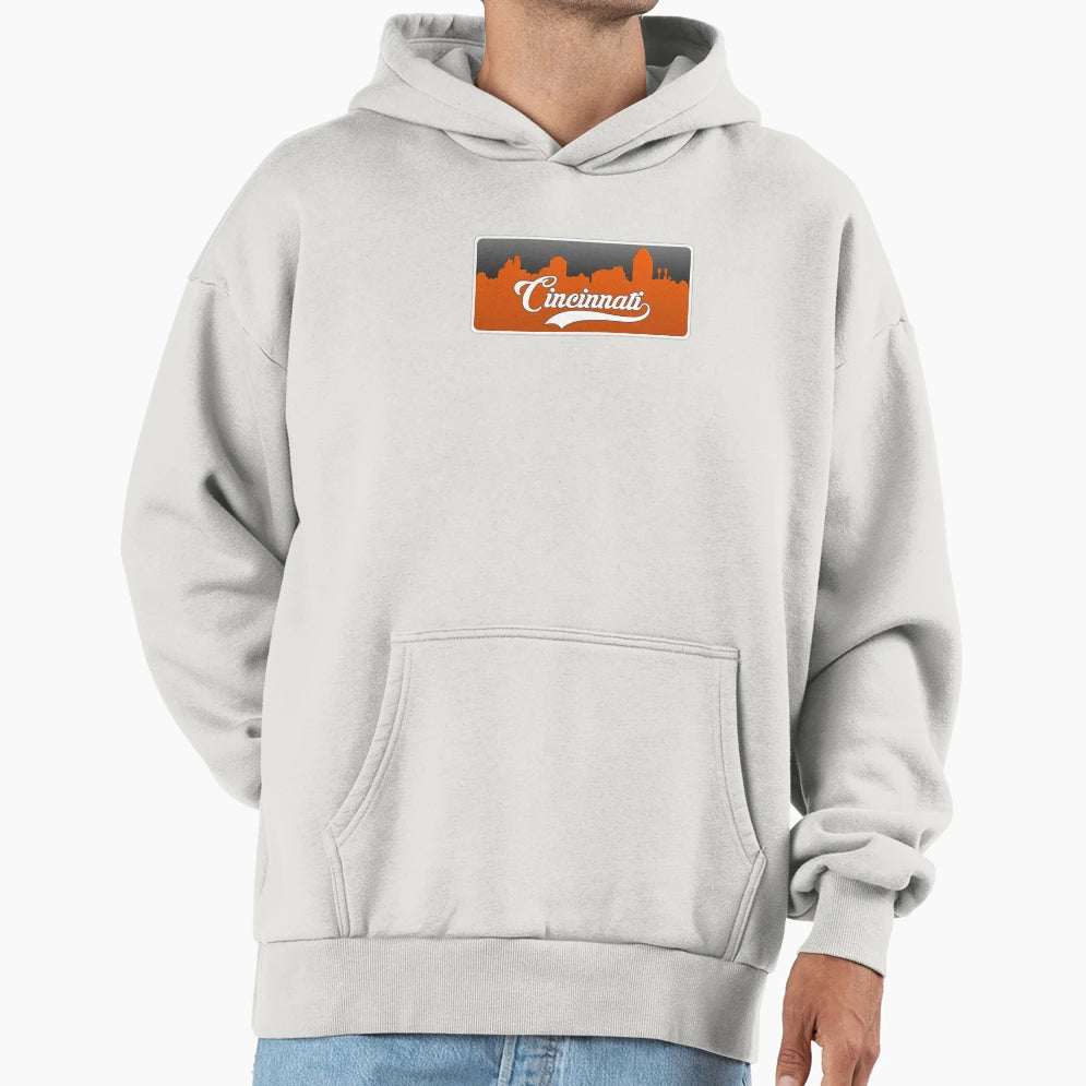 Cincinnati Football Skyline Hoodie - Unique Graphic for Adults - T-Shirt, Sweatshirt, Hoodie