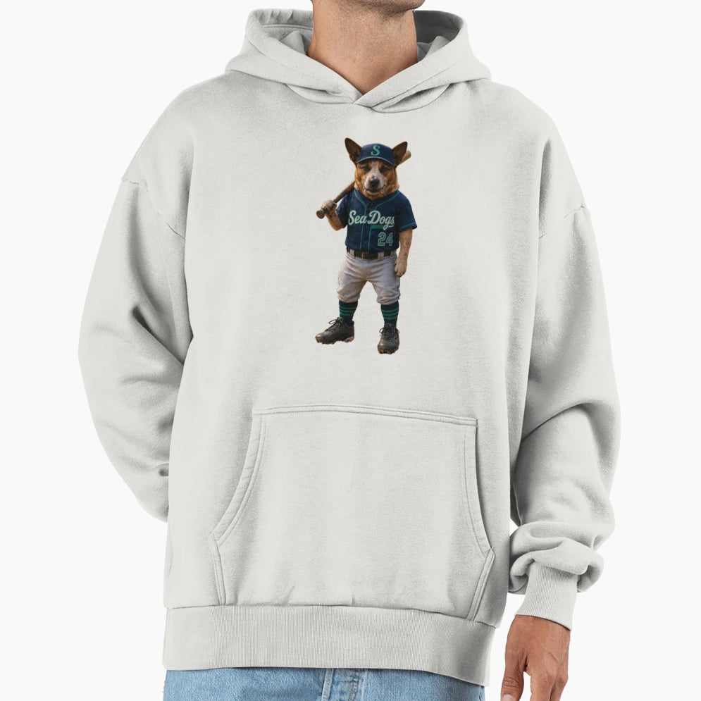 Cash Seadogs Baseball Player Dog T-Shirt - Minimalist Print for Adults - T-Shirt, Sweatshirt, Hoodie