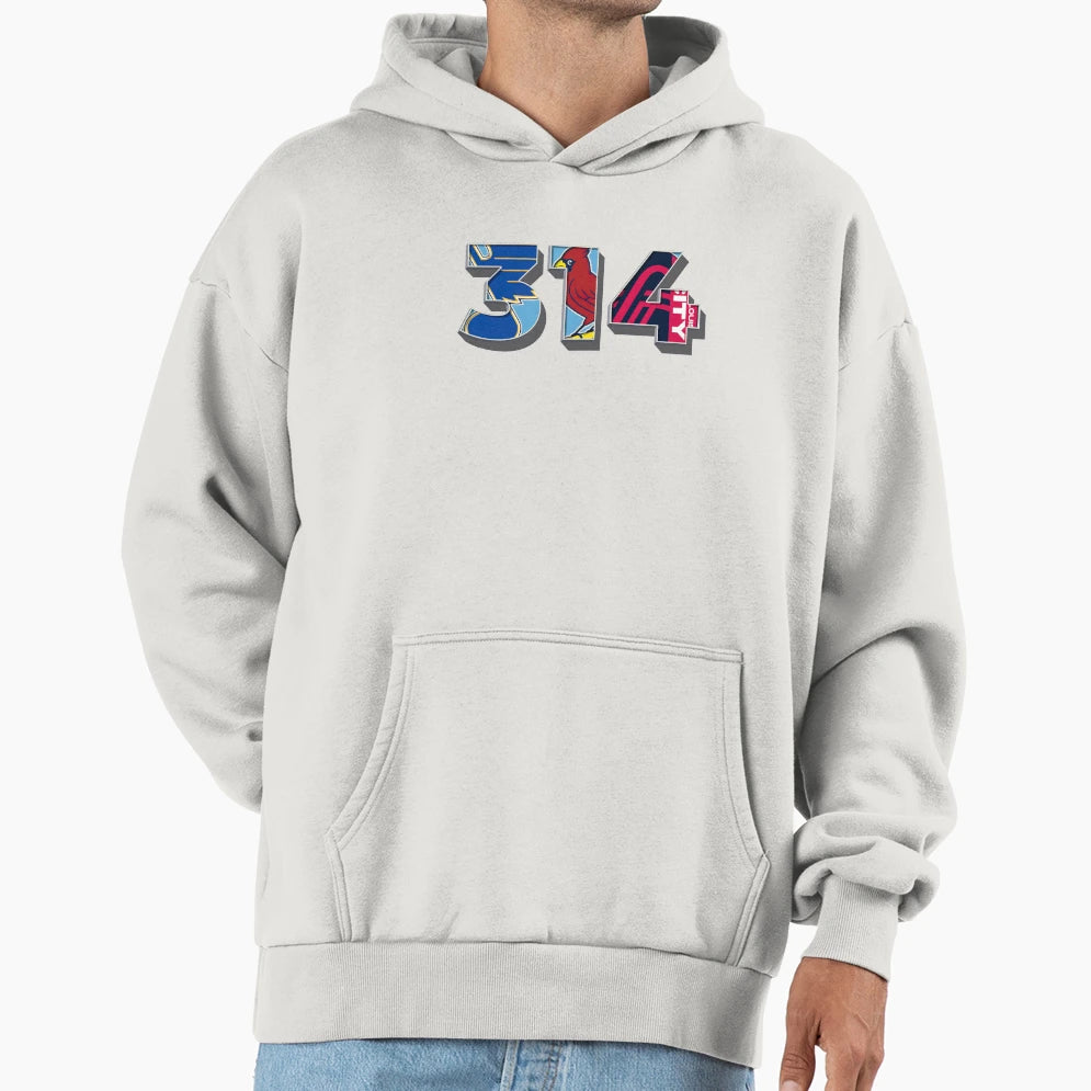 314 Area Code Stl Sports Hoodie - Graphic Print Men Women - T-Shirt, Sweatshirt, Hoodie