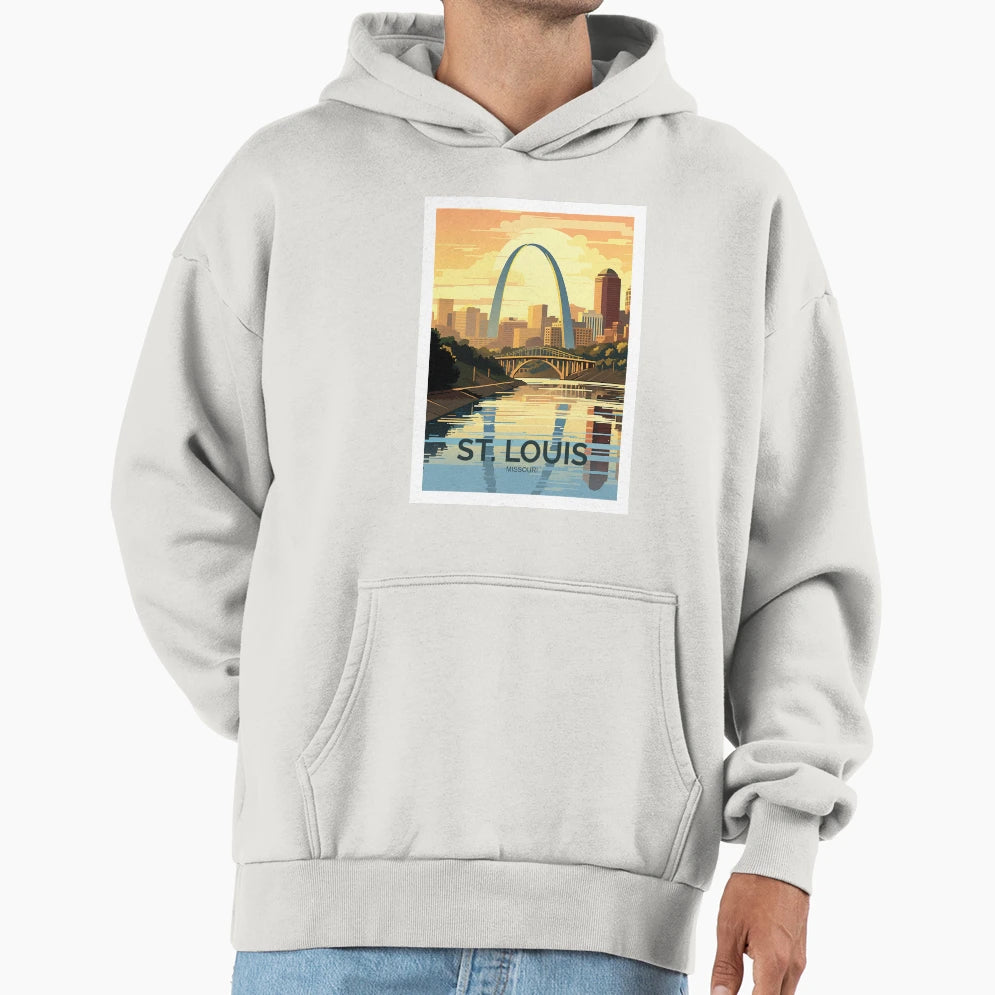 St Louis Travel Art Hoodie - Streetwear Style for Adults - T-Shirt, Sweatshirt, Hoodie