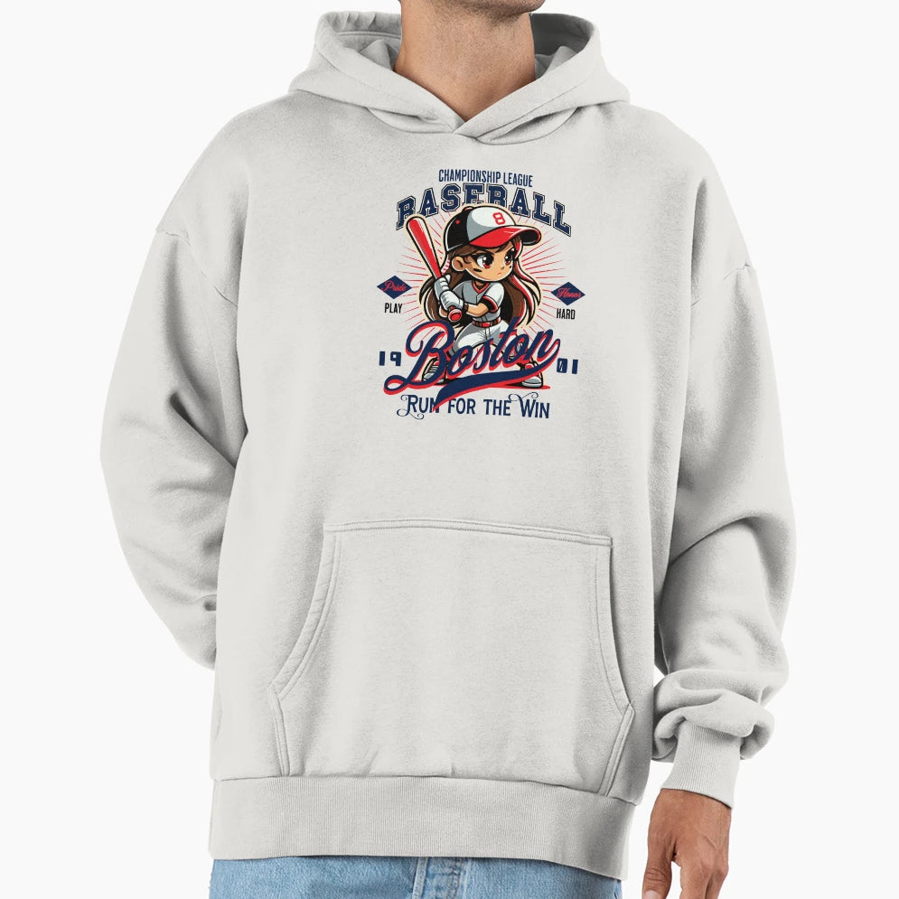 Boston Baseball Hoodie - Novelty Apparel Unisex - T-Shirt, Sweatshirt, Hoodie