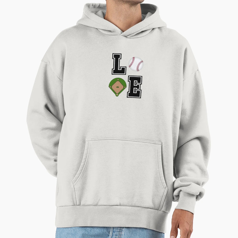 Love Baseball Hoodie - Custom Art Print Unisex - T-Shirt, Sweatshirt, Hoodie