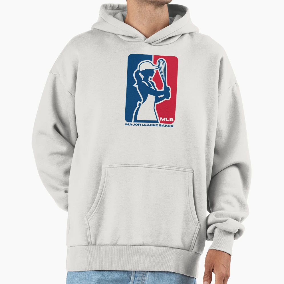 Major League Baker Mlb Logo Baking Parody Hoodie - Trendy Graphic Unisex - T-Shirt, Sweatshirt, Hoodie