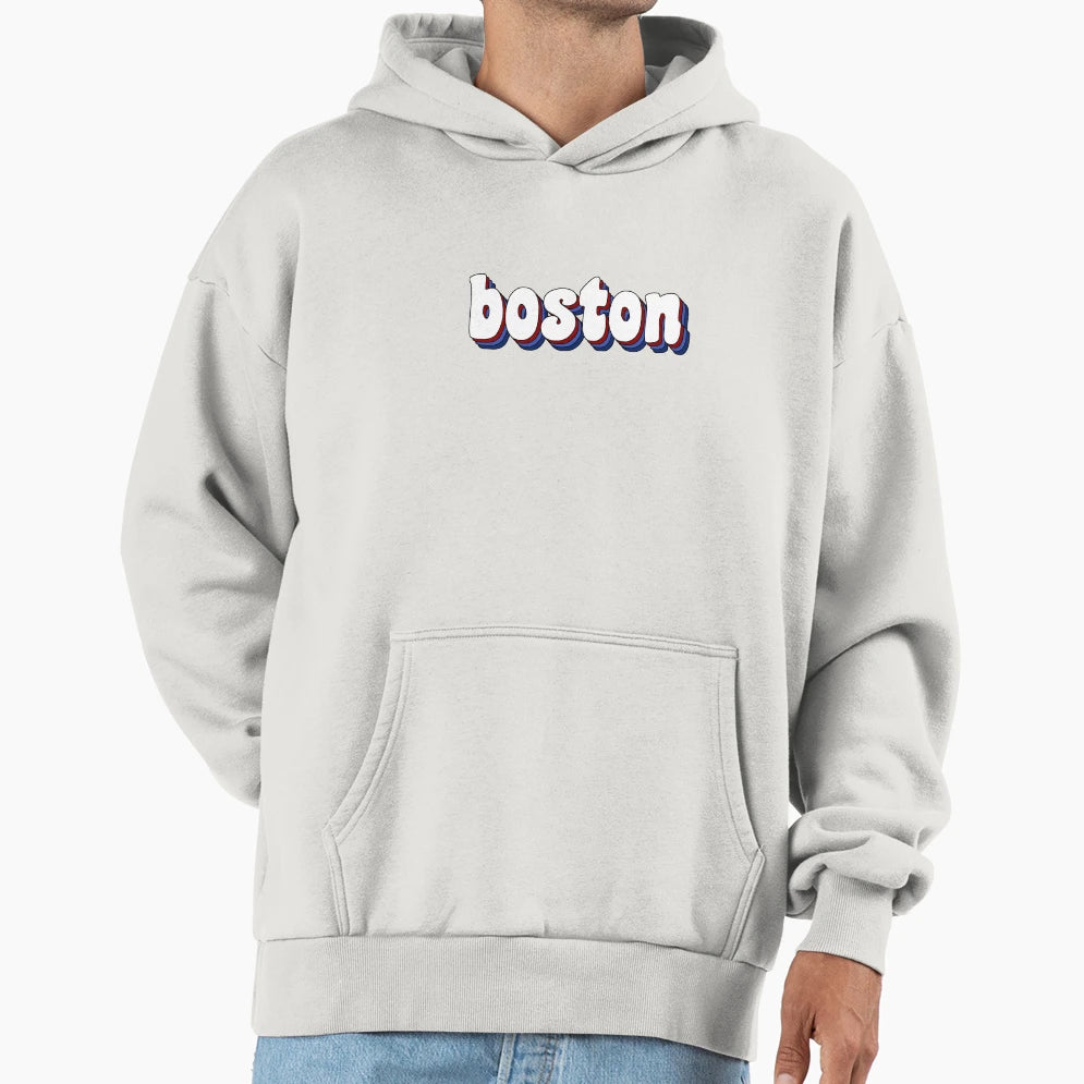 Boston Curvy Hoodie - Streetwear Style Men Women - T-Shirt, Sweatshirt, Hoodie