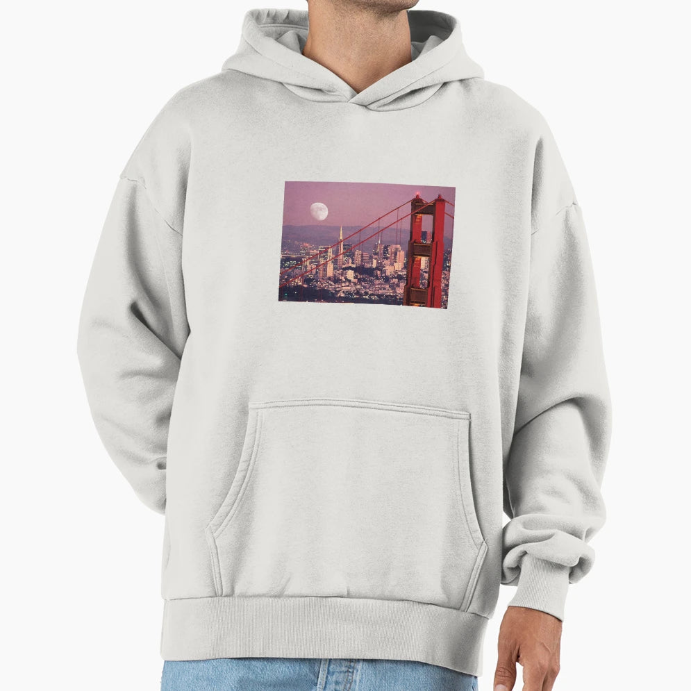 San Francisco Lights Golden Gate Hoodie - Aesthetic Graphic Unisex - T-Shirt, Sweatshirt, Hoodie