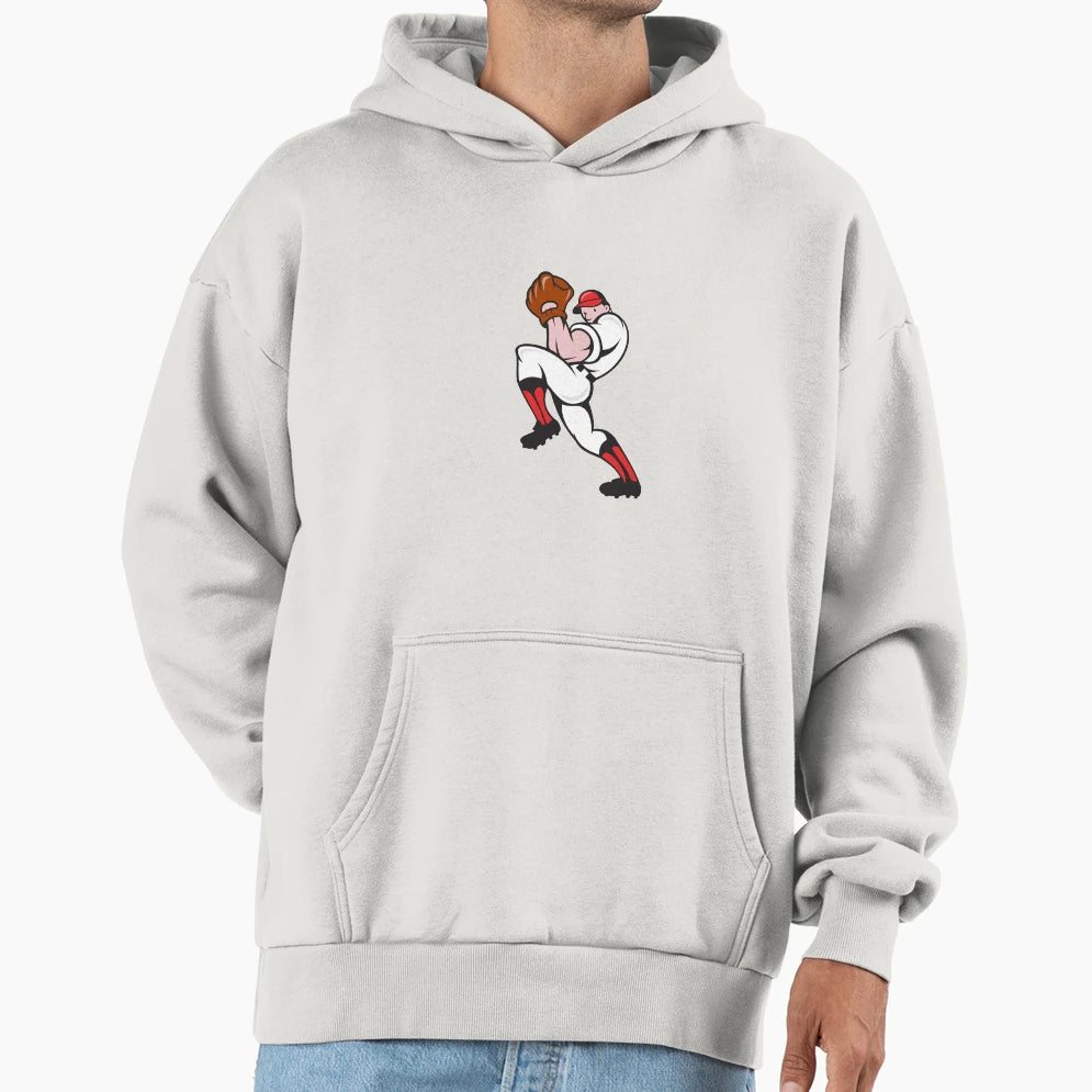 Baseball Pitcher Player Pitching Hoodie - Unique Graphic for Adults - T-Shirt, Sweatshirt, Hoodie