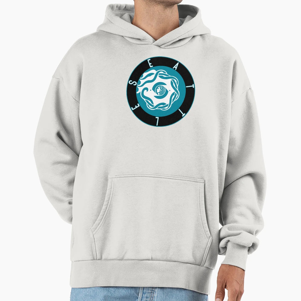 Seattle Flag Decal Hoodie - Trendy Graphic Men Women - T-Shirt, Sweatshirt, Hoodie