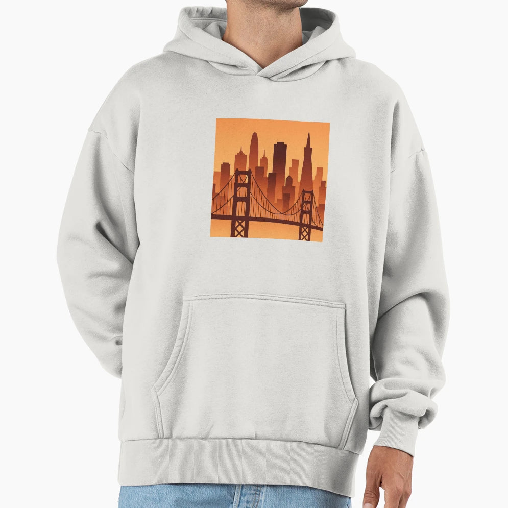 San Francisco Skyline Minimal Hoodie - Graphic Print Men Women - T-Shirt, Sweatshirt, Hoodie