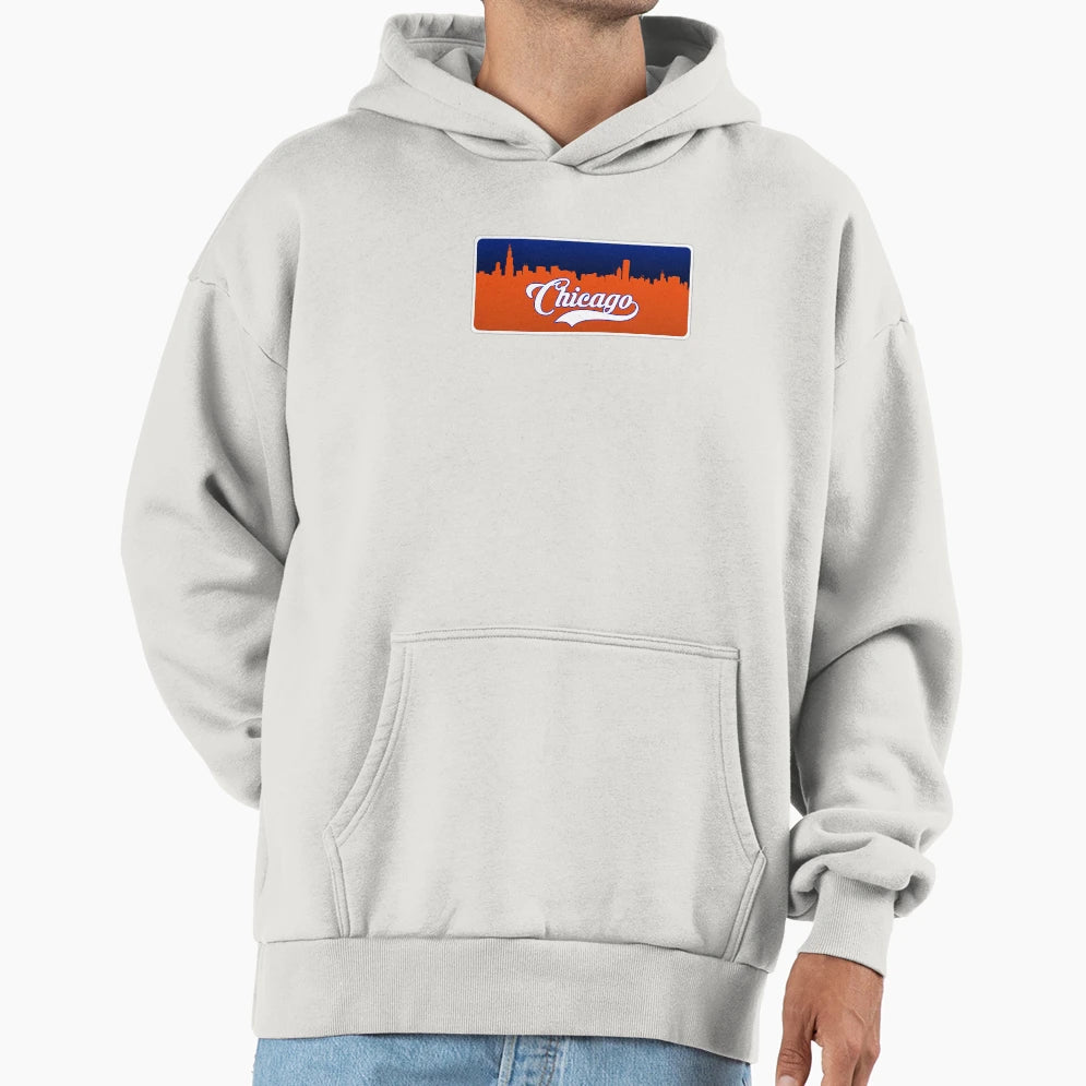 Chicago Football Skyline Hoodie - Graphic Print Unisex - T-Shirt, Sweatshirt, Hoodie