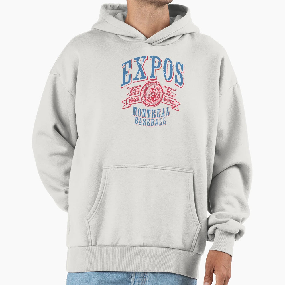 Expos Baseball Hoodie - Unique Graphic Men Women - T-Shirt, Sweatshirt, Hoodie