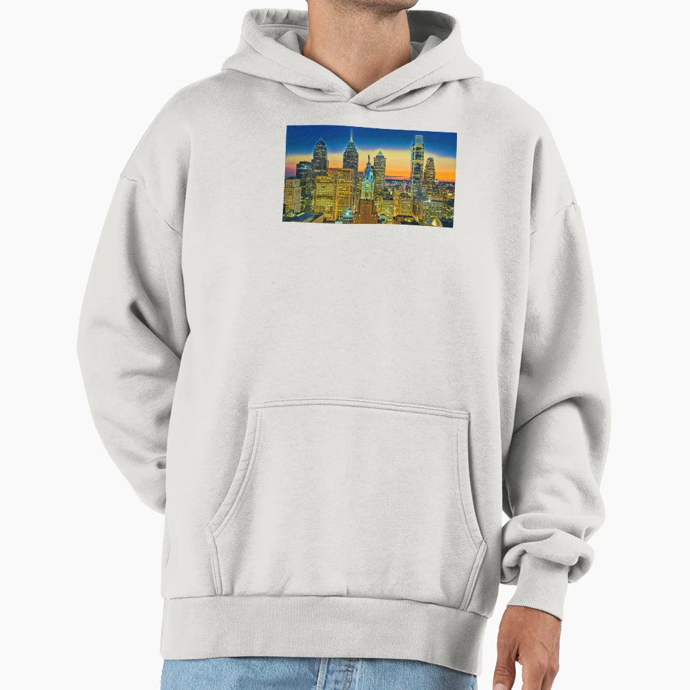 Philadelphia Night Pennsylvania Hoodie - Minimalist Print Unisex - T-Shirt, Sweatshirt, Hoodie