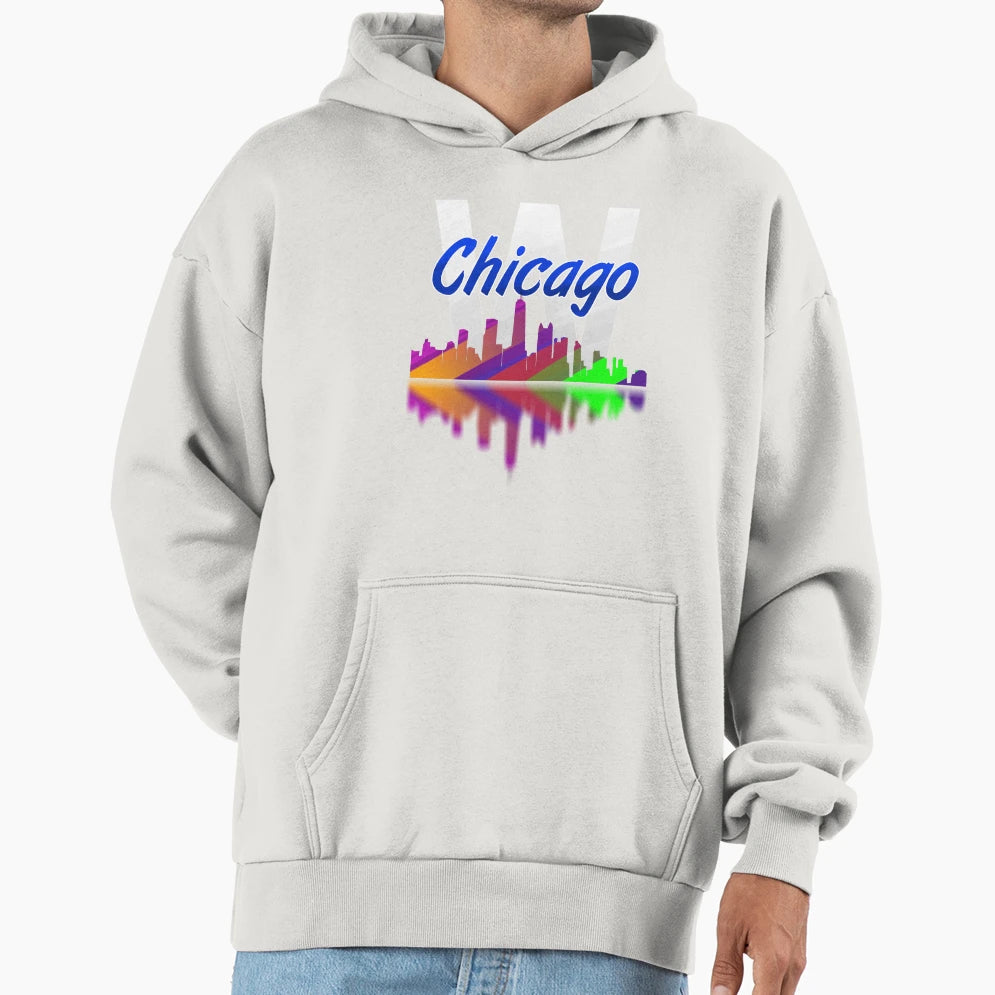 Chicago Skyline W Hoodie - Fun Novelty Design Unisex - T-Shirt, Sweatshirt, Hoodie