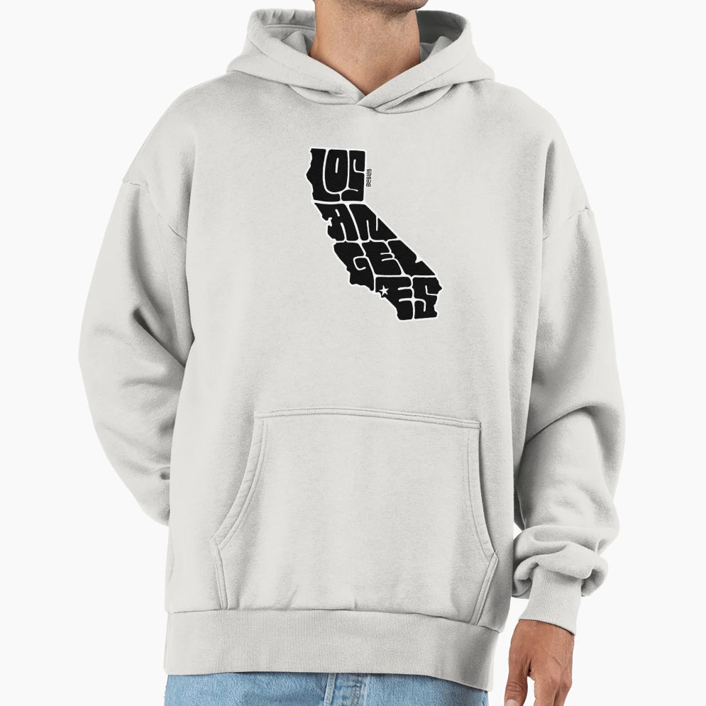 Los Angeles California City Typography Hoodie - Fun Novelty Design Unisex - T-Shirt, Sweatshirt, Hoodie