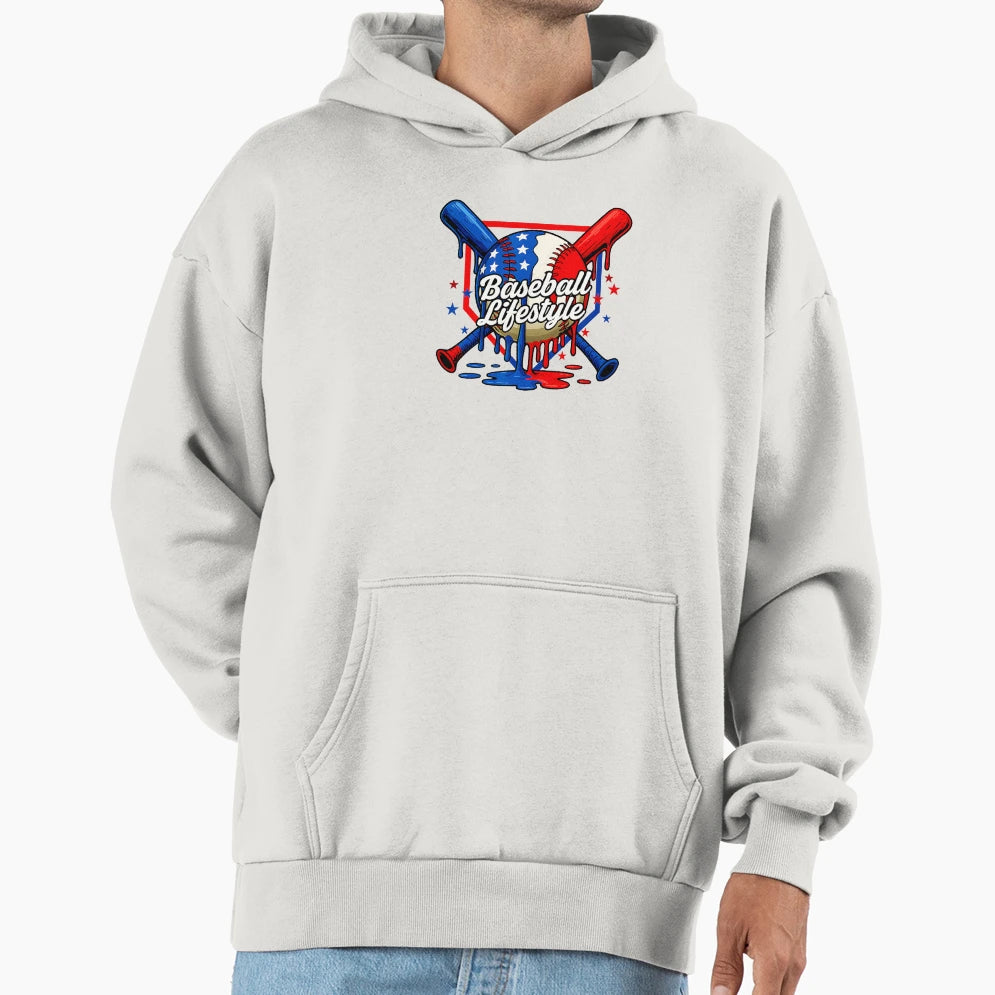 Baseball Lifestyle Drip Baseball Hoodie - Unique Graphic Men Women - T-Shirt, Sweatshirt, Hoodie
