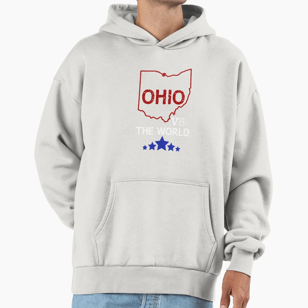 Ohio And World Ohio Against Everyone Hoodie - Novelty Apparel for Adults - T-Shirt, Sweatshirt, Hoodie
