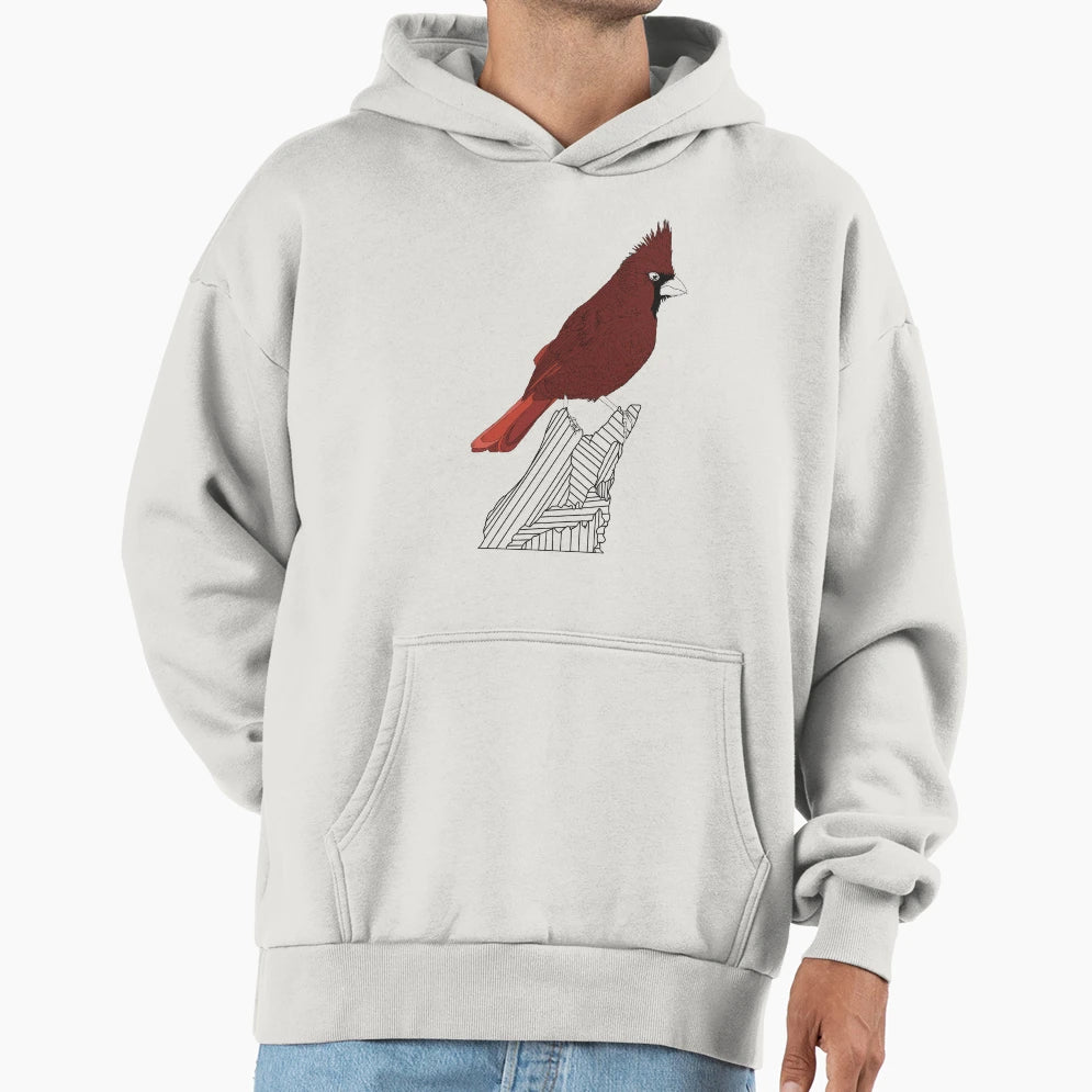 Red Cardinal Illustration Hoodie - Aesthetic Graphic Unisex - T-Shirt, Sweatshirt, Hoodie