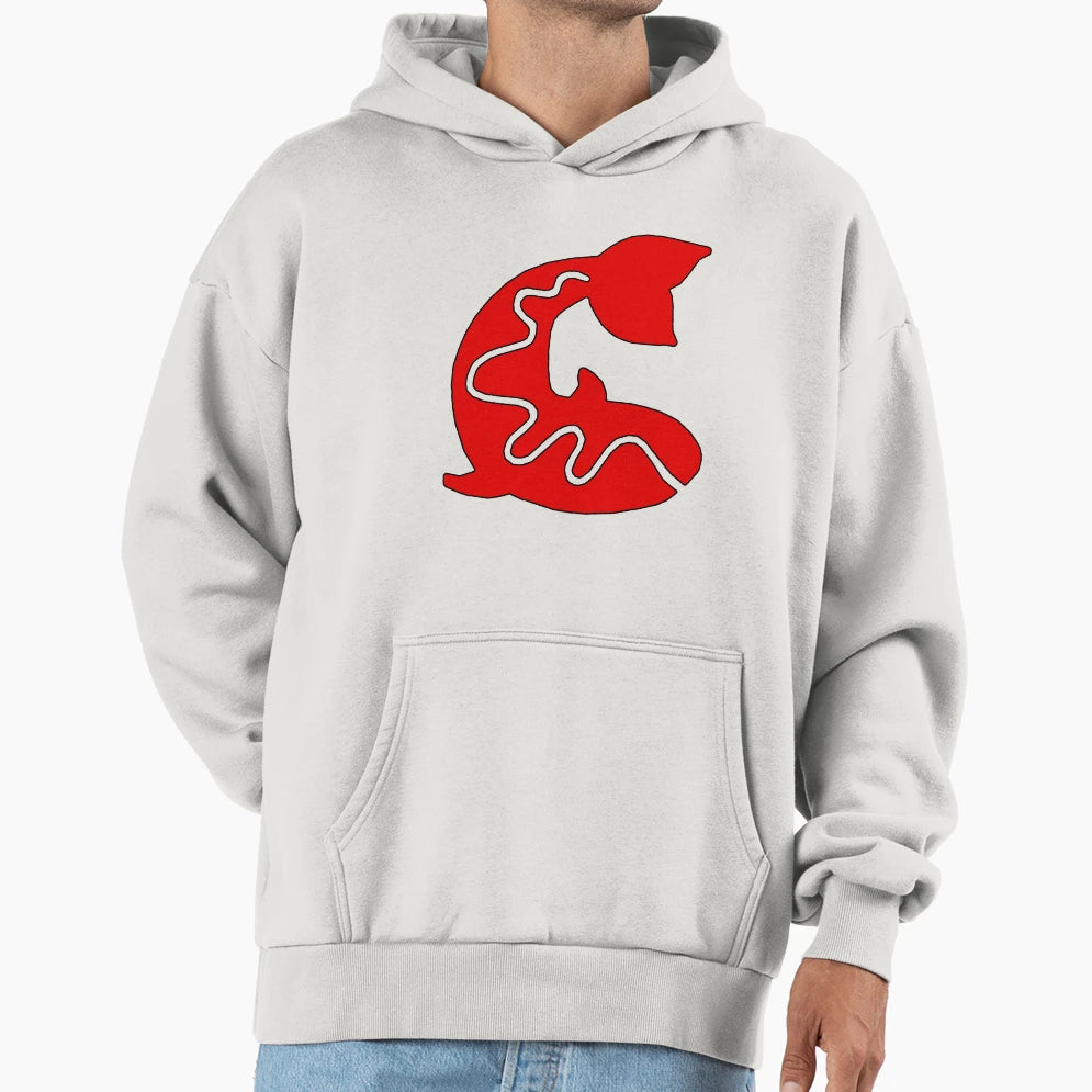 Native American Inspired Fish Red Hoodie - Minimalist Print Men Women - T-Shirt, Sweatshirt, Hoodie
