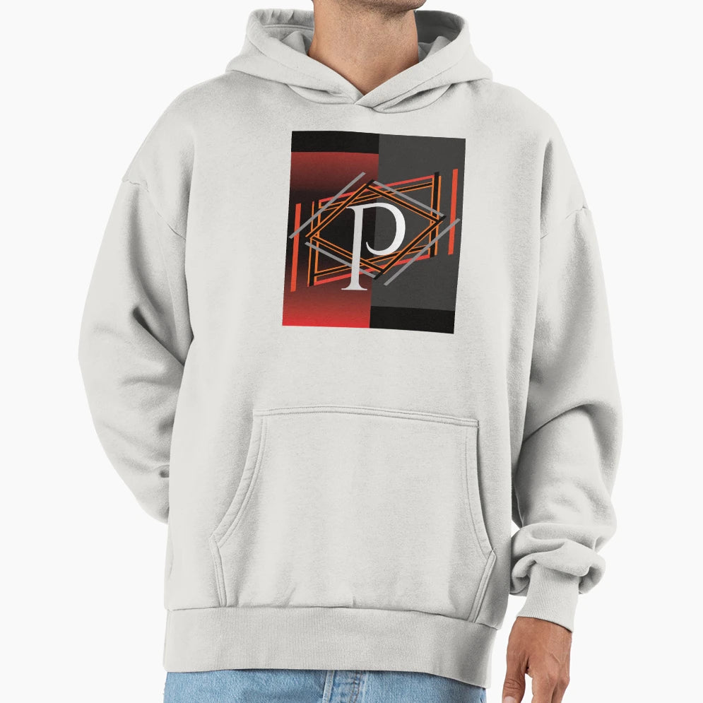 Initial Art P Hoodie - Aesthetic Graphic for Adults - T-Shirt, Sweatshirt, Hoodie