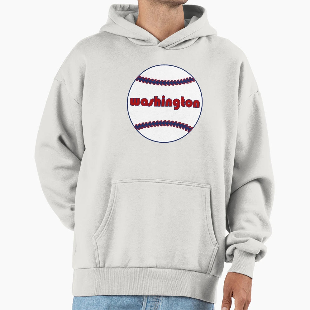 Washington Throwback Baseball Hoodie - Graphic Print Unisex - T-Shirt, Sweatshirt, Hoodie