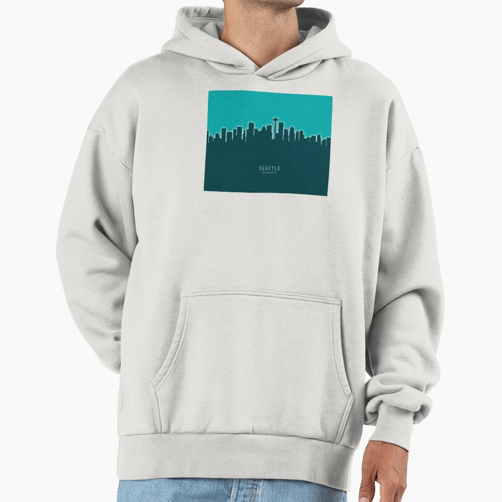 Seattle Washington Skyline Hoodie - Graphic Print Men Women - T-Shirt, Sweatshirt, Hoodie