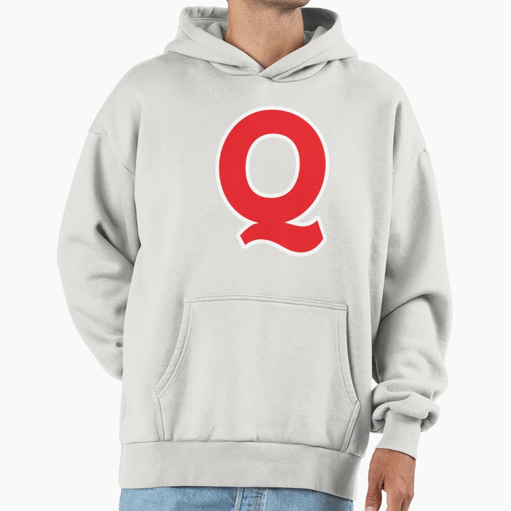 Q Initial Letter Q Red And White Hoodie - Streetwear Style Men Women - T-Shirt, Sweatshirt, Hoodie