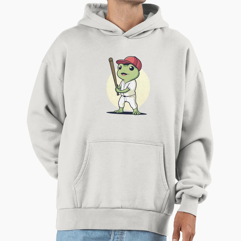 Baseball Player Frog Hoodie - Fun Novelty Design Unisex - T-Shirt, Sweatshirt, Hoodie