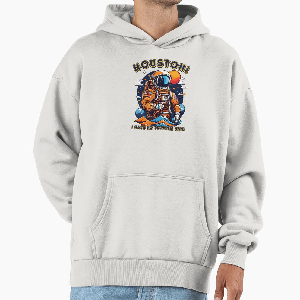 Houston We Have Problem Astronaut Meme Hoodie - Custom Art Print Unisex - T-Shirt, Sweatshirt, Hoodie