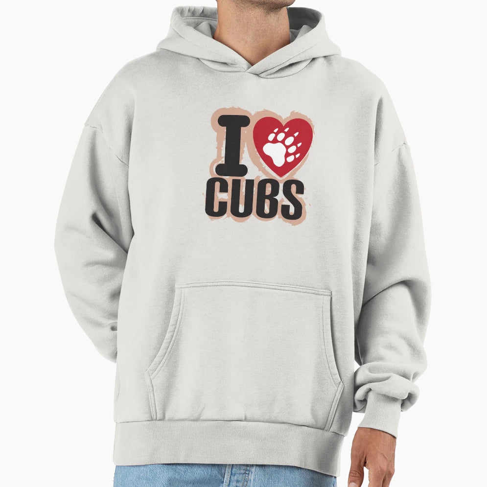I Heart Cubs Hoodie - Trendy Graphic Unisex - T-Shirt, Sweatshirt, Hoodie