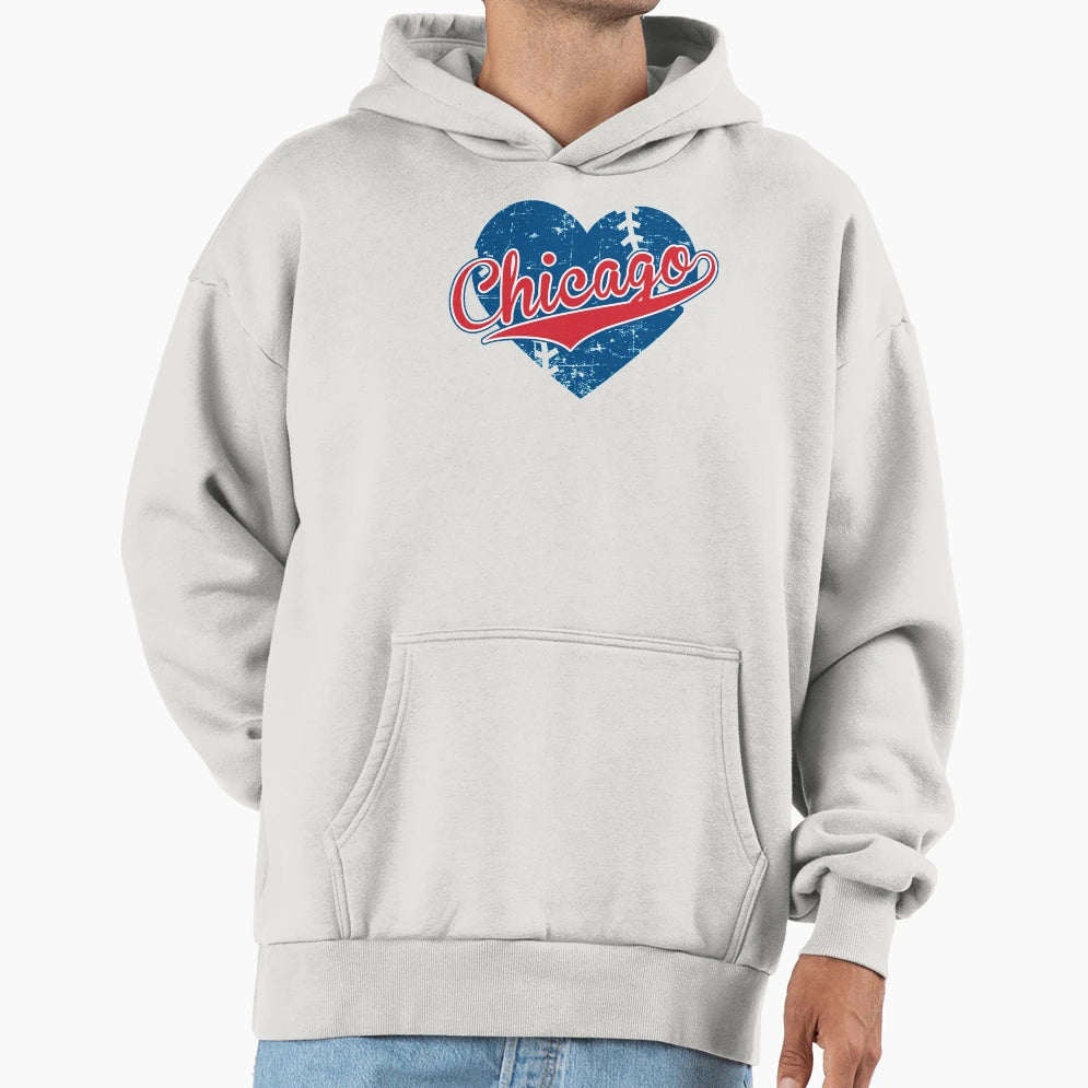 I Love Chicago Illinois Baseball Hoodie - Custom Art Print for Adults - T-Shirt, Sweatshirt, Hoodie