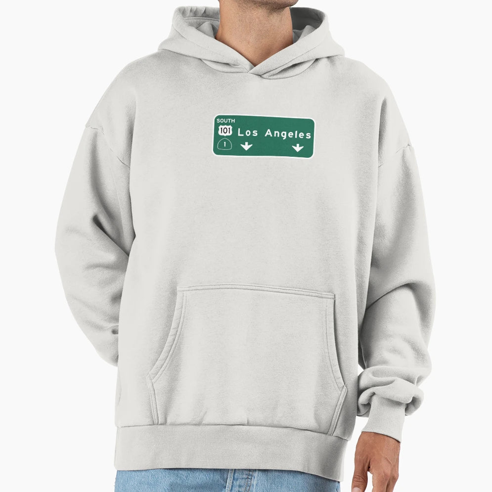 Los Angeles Ca 101 South Highway Sign Hoodie - Unique Graphic for Adults - T-Shirt, Sweatshirt, Hoodie