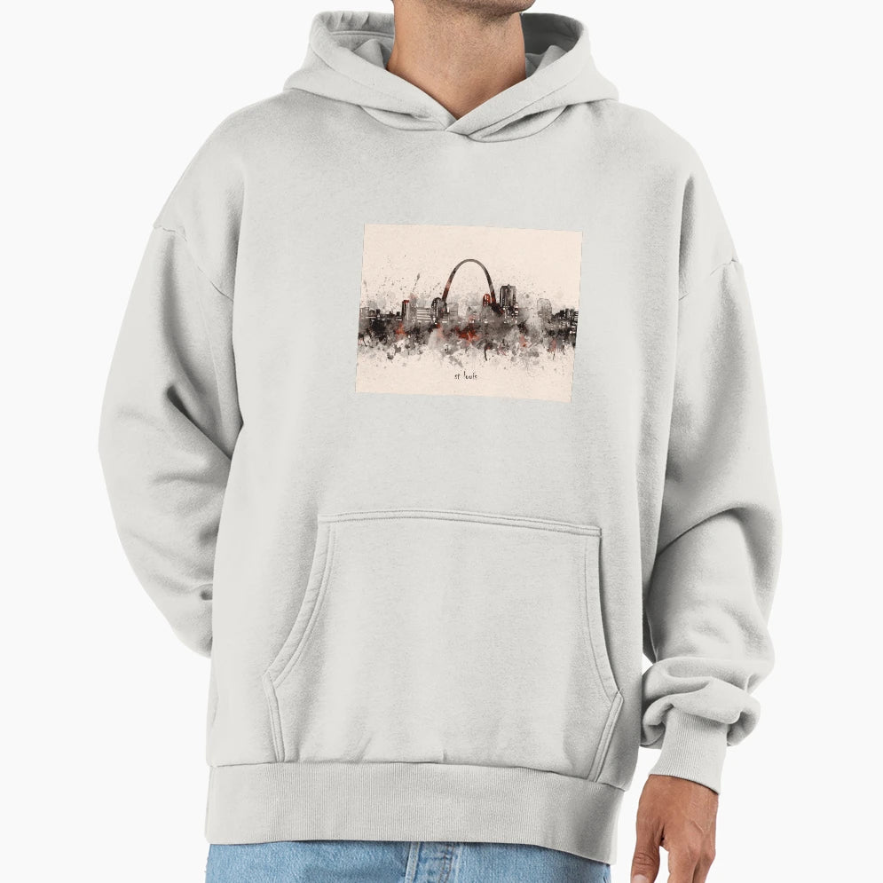 St Louis Skyline Hoodie - Unique Graphic Men Women - T-Shirt, Sweatshirt, Hoodie