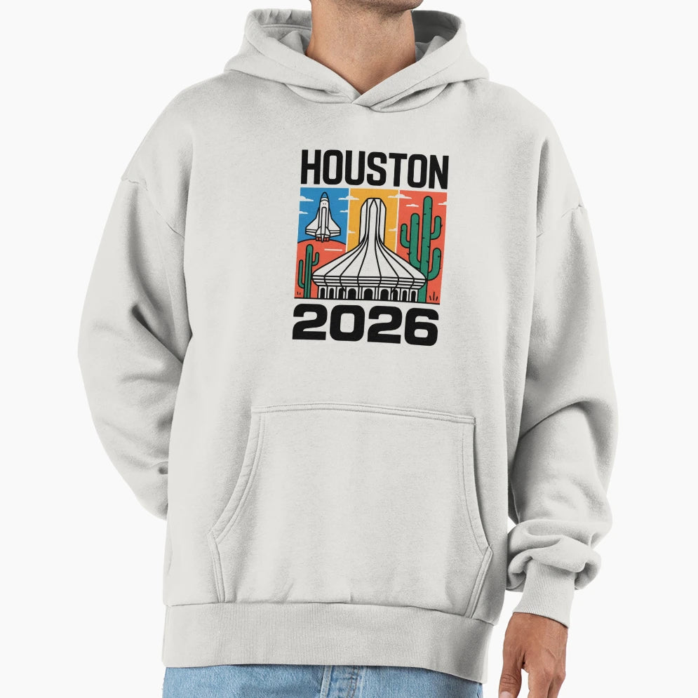 Houston 2026 Space Shuttle Football T-Shirt - Custom Art Print Men Women - T-Shirt, Sweatshirt, Hoodie