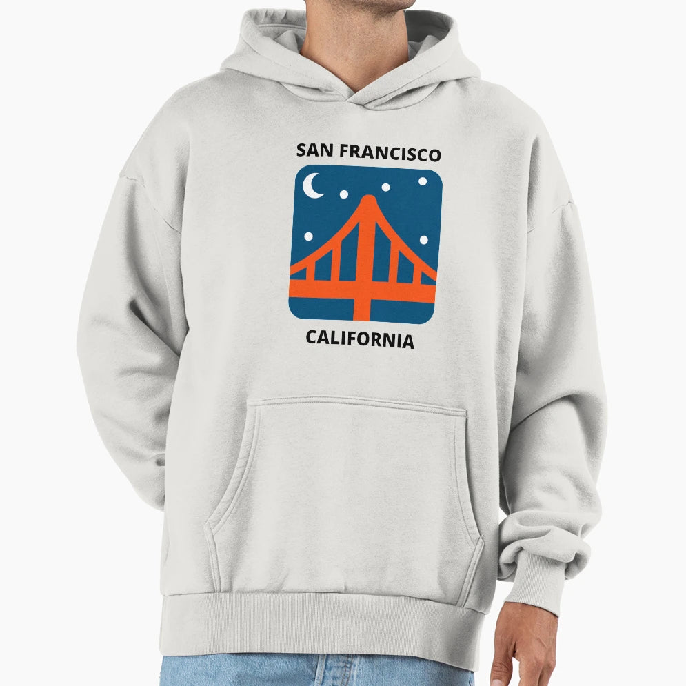 San Francisco Golden Gate Bridge Hoodie - Fun Novelty Design Unisex - T-Shirt, Sweatshirt, Hoodie