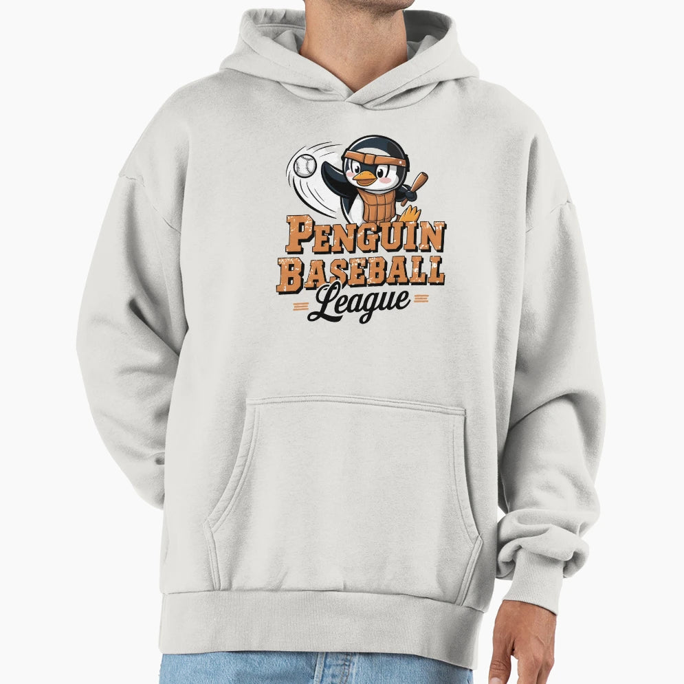 Penguin Baseball League Hoodie - Aesthetic Graphic Unisex - T-Shirt, Sweatshirt, Hoodie