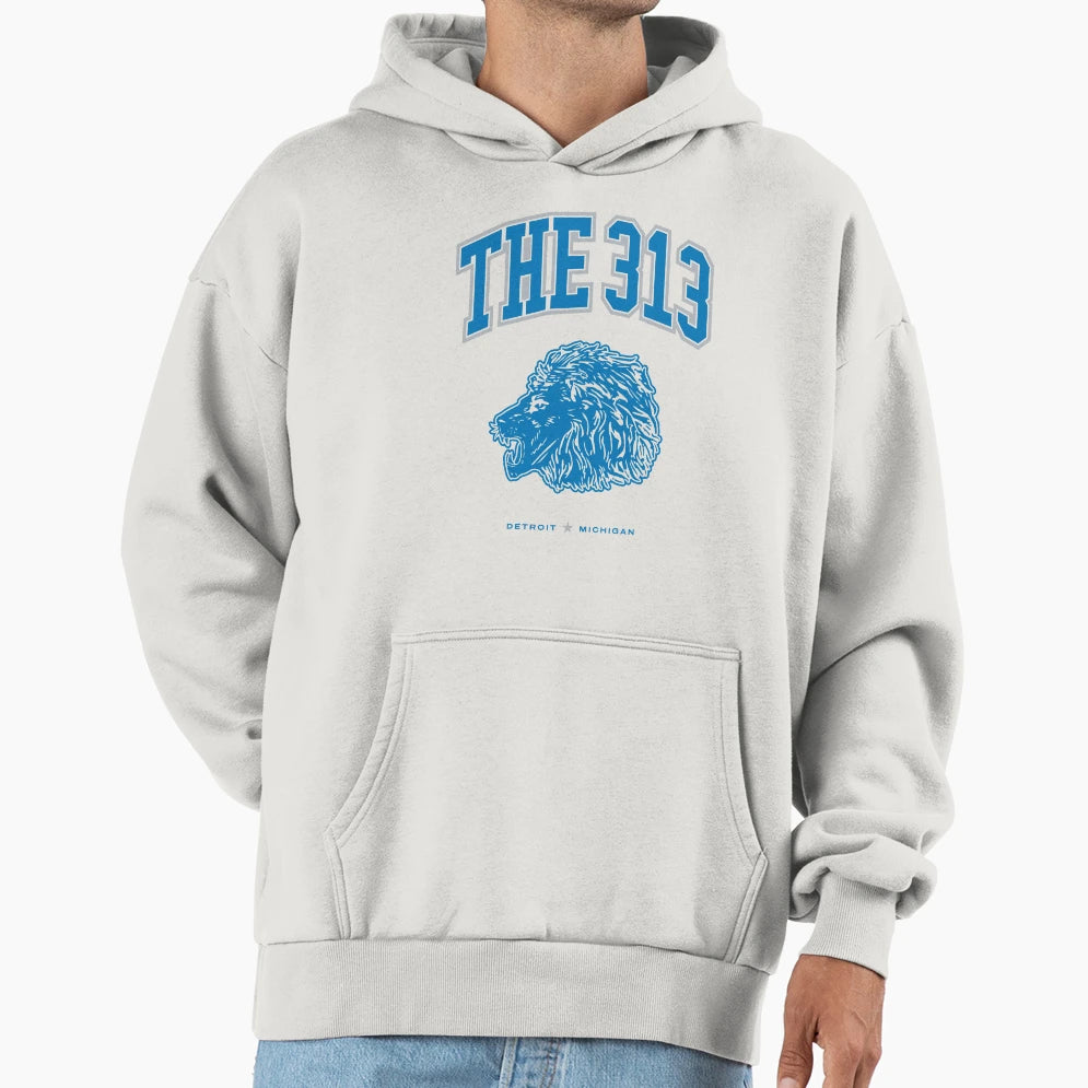 Detroit 313 Football Hoodie - Casual Everyday Wear for Adults - T-Shirt, Sweatshirt, Hoodie