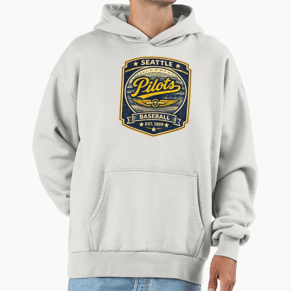 Defunct Seattle Pilots Baseball Badge 1969 T-Shirt - Novelty Apparel Unisex - T-Shirt, Sweatshirt, Hoodie