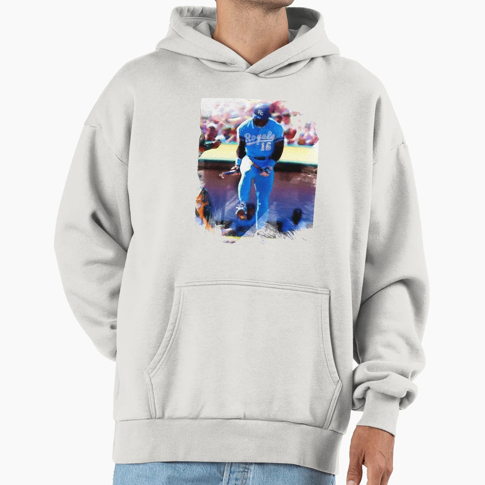 Bo Knows Play Baseball Watercolor Art Hoodie - Minimalist Print Unisex - T-Shirt, Sweatshirt, Hoodie