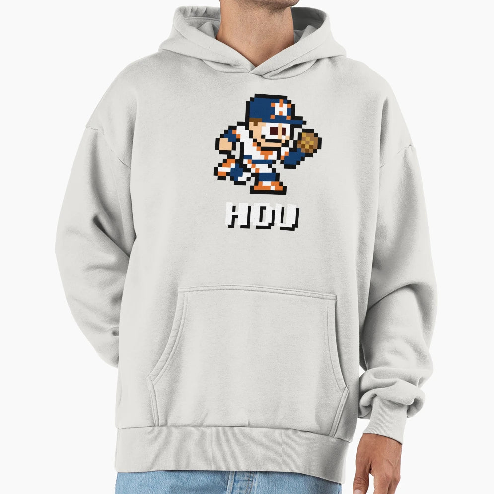 Houston 8 Bit Player Initials Hoodie - Unique Graphic for Adults - T-Shirt, Sweatshirt, Hoodie