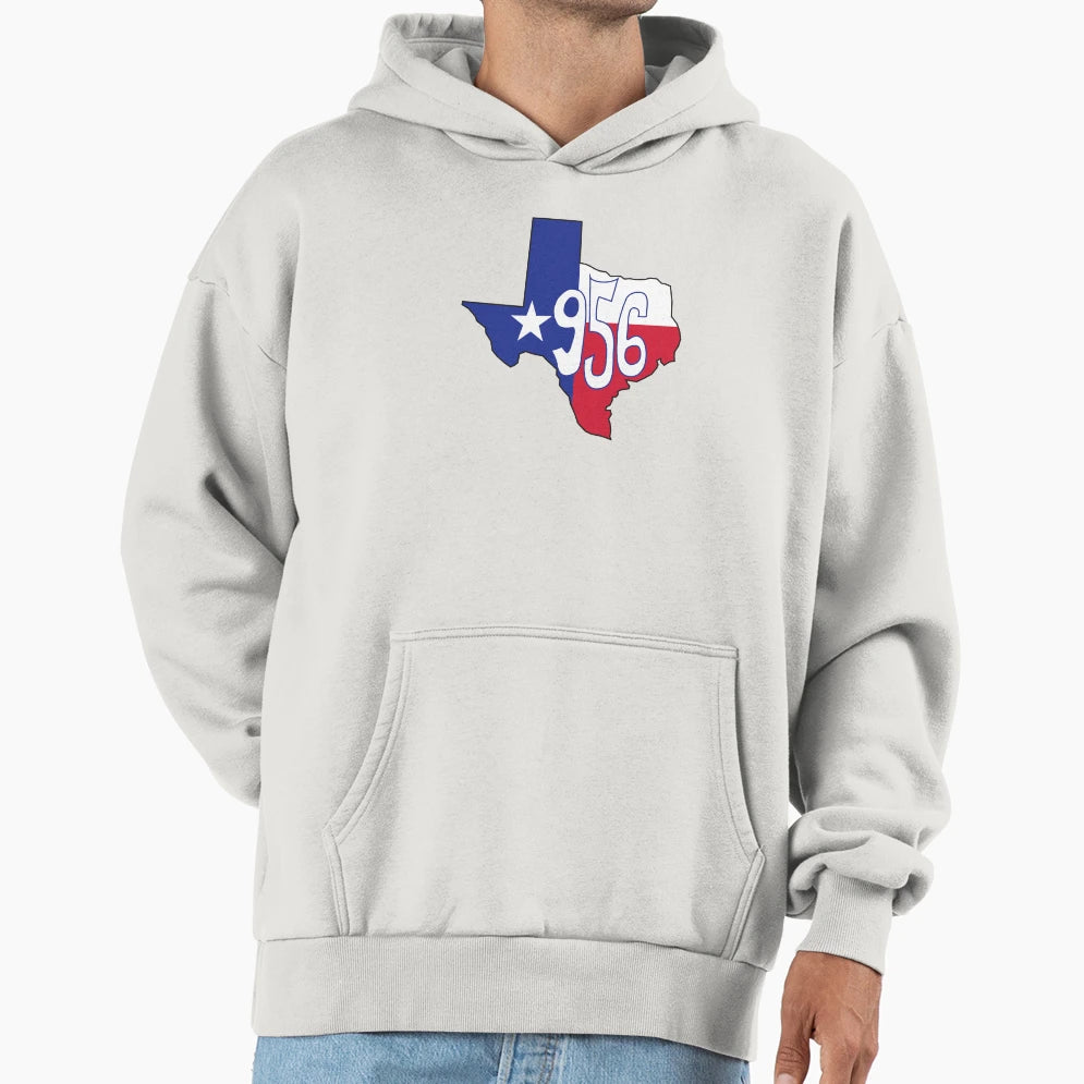 Hand Drawn Texas Flag 956 Area Code Hoodie - Trendy Graphic for Adults - T-Shirt, Sweatshirt, Hoodie