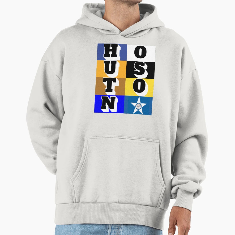 Houston Typography Hoodie - Minimalist Print for Adults - T-Shirt, Sweatshirt, Hoodie