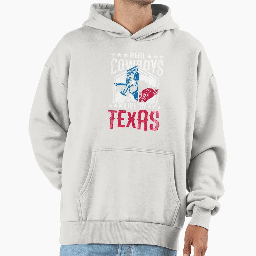 Real Cowboys Live Texas Hoodie - Unique Graphic Men Women - T-Shirt, Sweatshirt, Hoodie