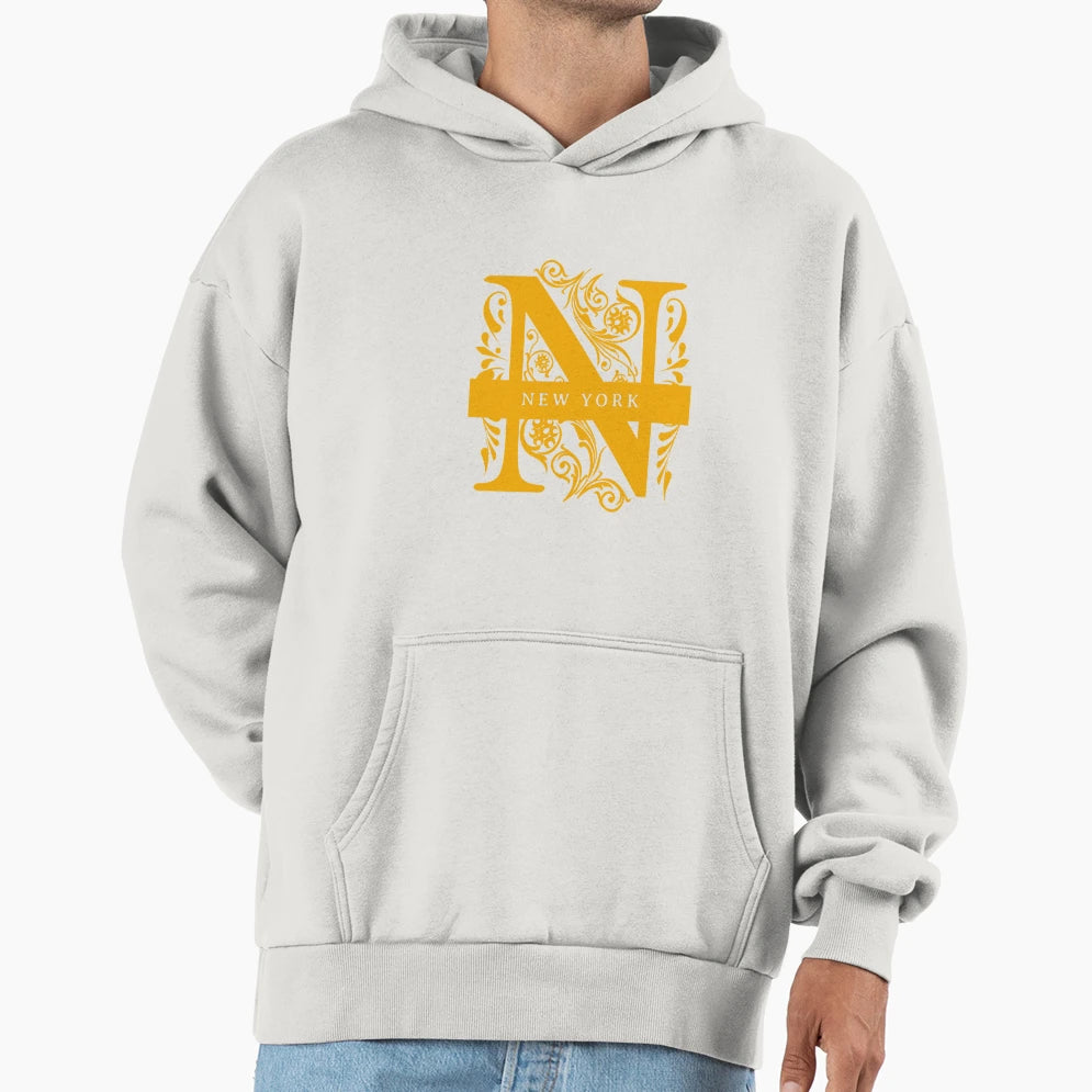 New York State Split Letter Monogram Hoodie - Graphic Print Men Women - T-Shirt, Sweatshirt, Hoodie
