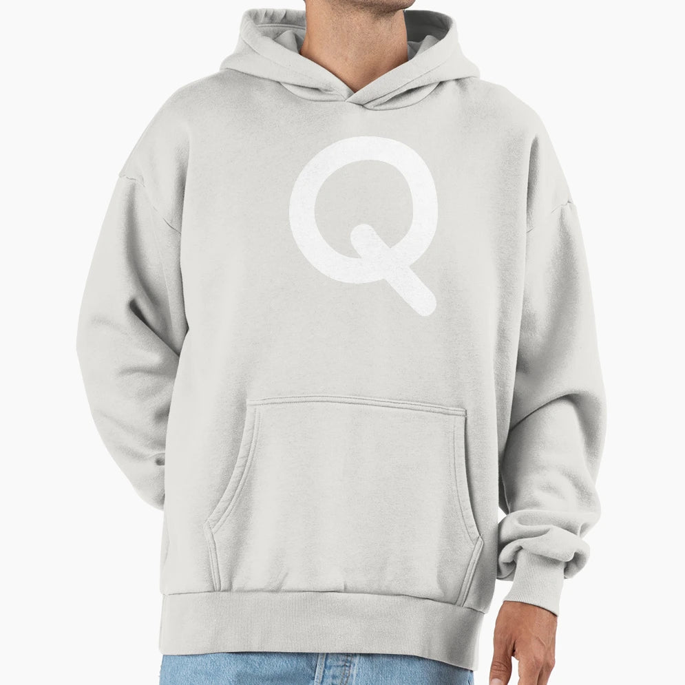 Letter Q Capital Alphabet Birthday Hoodie - Minimalist Print for Adults - T-Shirt, Sweatshirt, Hoodie