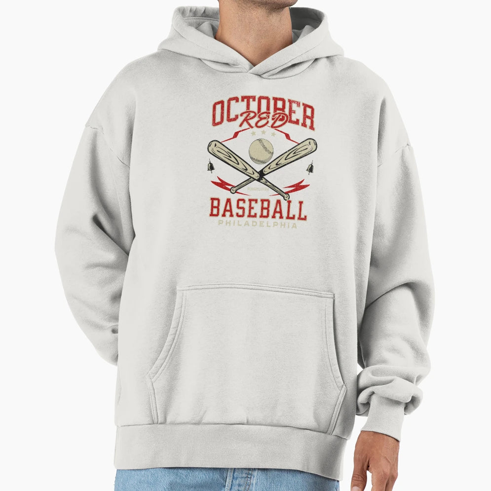 Red October Philly Baseball Lover Hoodie - Fun Novelty Design Unisex - T-Shirt, Sweatshirt, Hoodie
