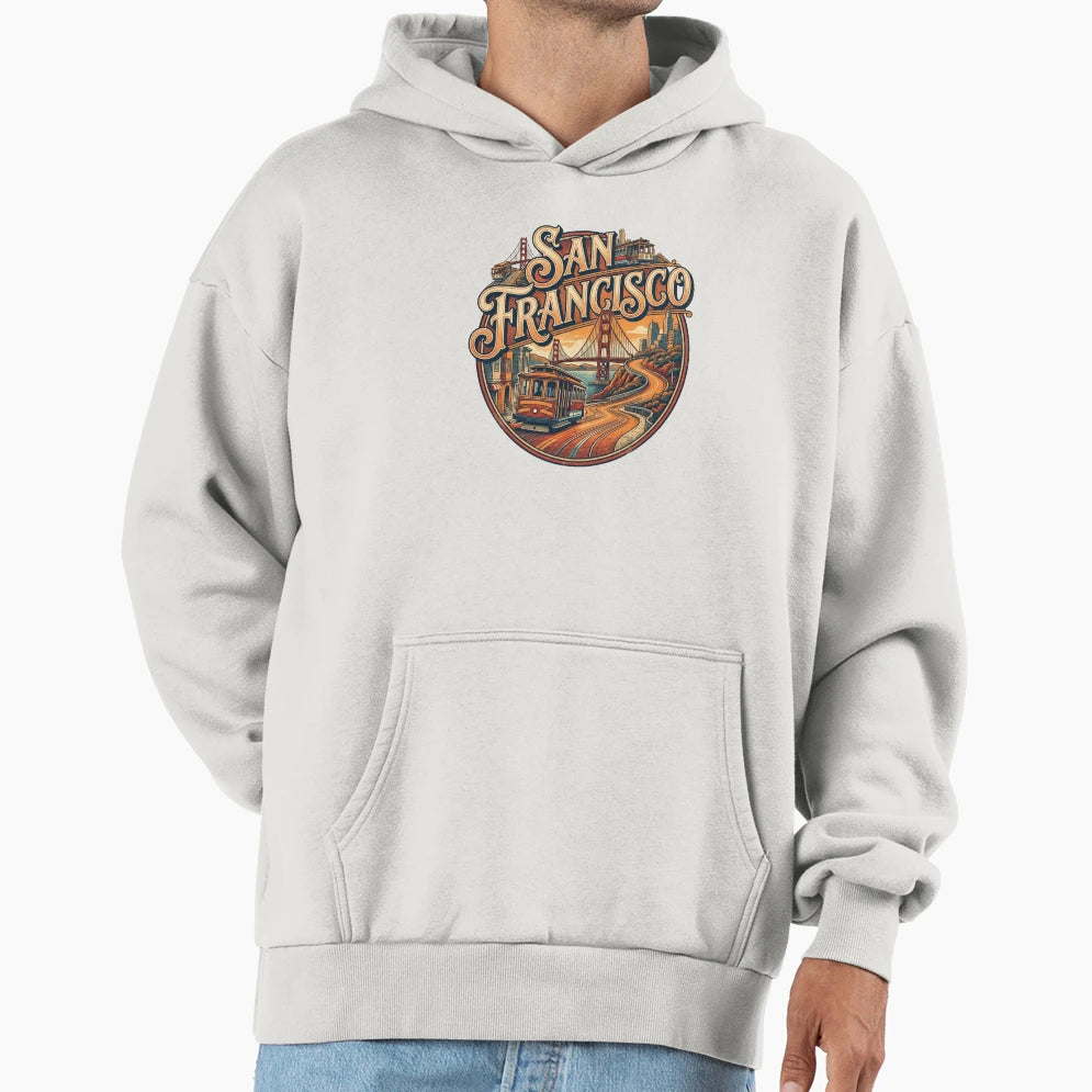 San Francisco Cityscape Travel Art Hoodie - Custom Art Print Unisex - T-Shirt, Sweatshirt, Hoodie