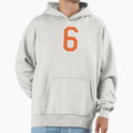 Sports Number 6 Jersey Six Orange Hoodie - Graphic Print for Adults - T-Shirt, Sweatshirt, Hoodie