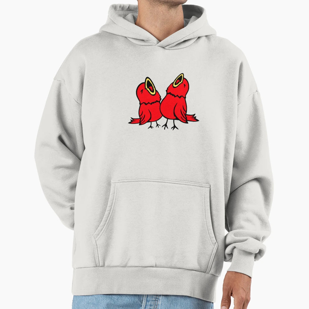 2 Budgies Songbird Sparrow Chirping Hoodie - Fun Novelty Design for Adults - T-Shirt, Sweatshirt, Hoodie