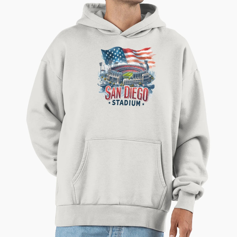 San Diego Stadium Hoodie - Custom Art Print for Adults - T-Shirt, Sweatshirt, Hoodie
