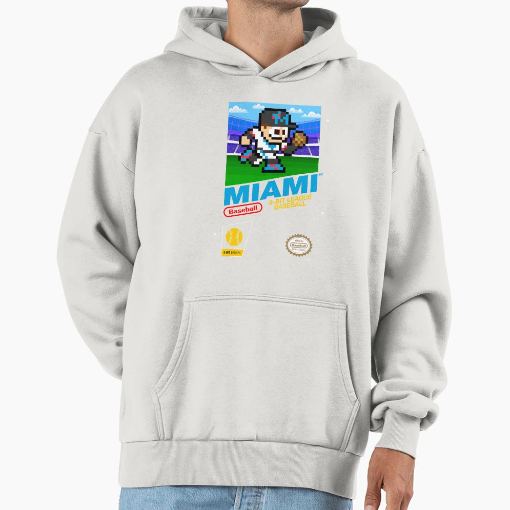 Miami 8 Bit Videogame Cart Hoodie - Unique Graphic for Adults - T-Shirt, Sweatshirt, Hoodie